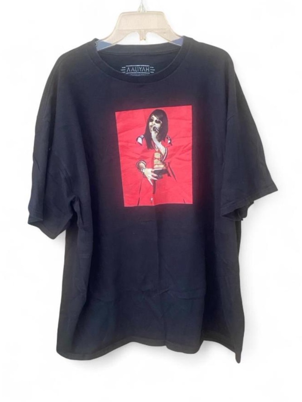 Aaliyah Graphic Music Hip Hop Y2K 2000s Band Tee Black Oversized T Shirt XL
